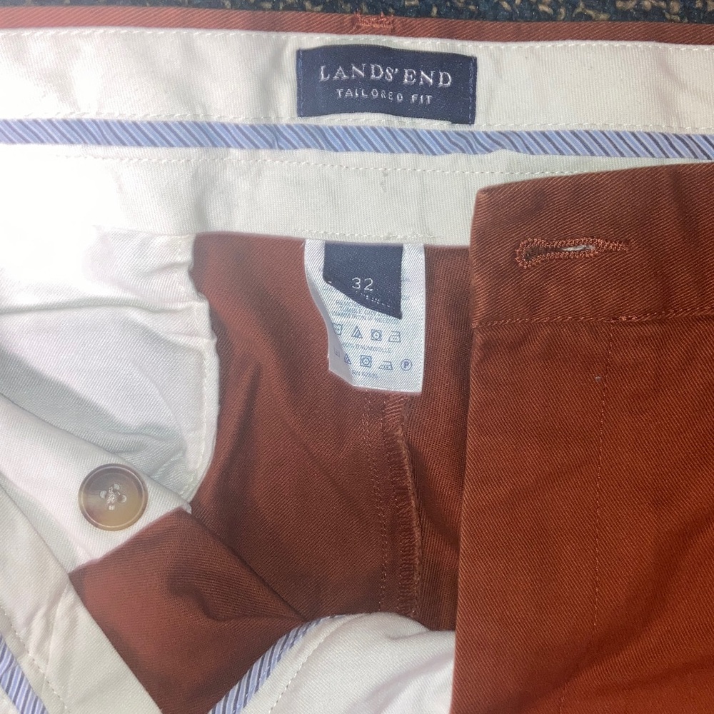 Lands' End Men's Chinos in Rust - Picture 4 of 9